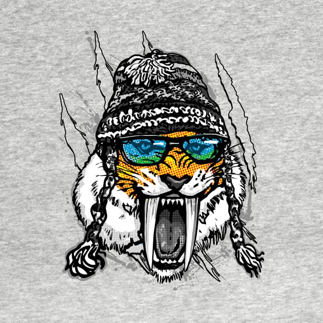 Saber-Toothed Tiger Winer Beanie by Mudge